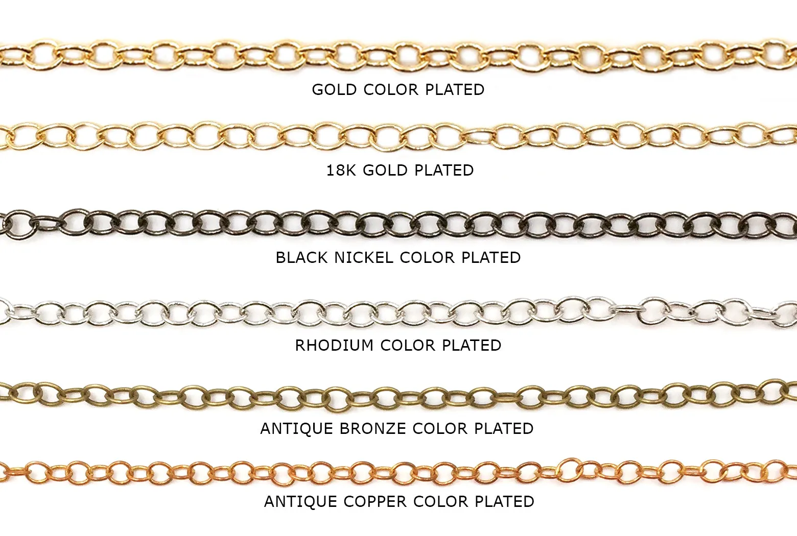 BCH1116  Oval Link Chain - Cable Chain CHOOSE COLOR BELOW