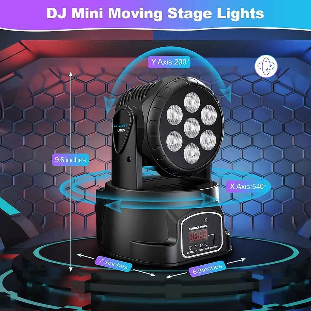 Betopper LM70SR 7x8W RGBW Moving Head  Lights (8PCS)