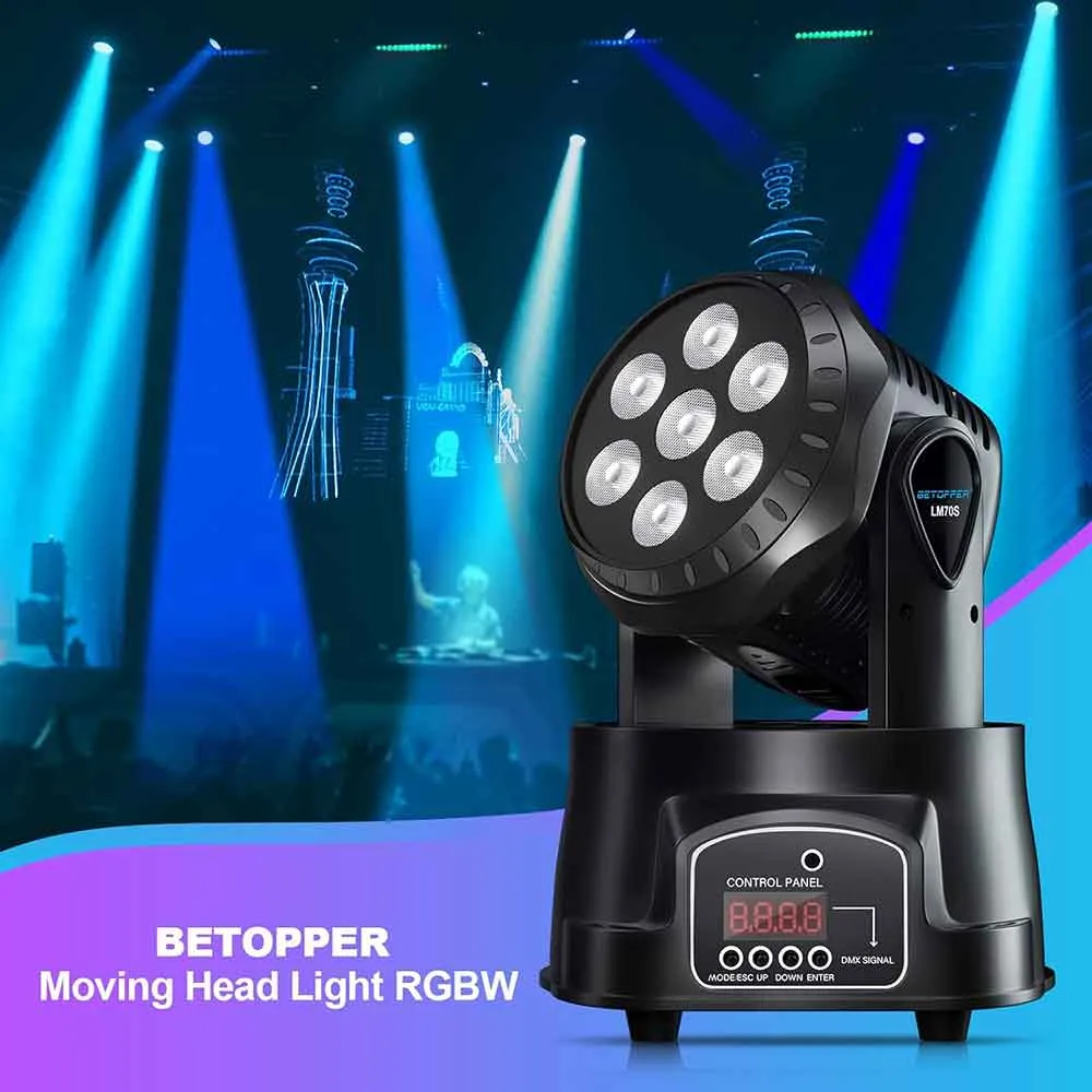 Betopper LM70SR 7x8W RGBW Moving Head  Lights (8PCS)