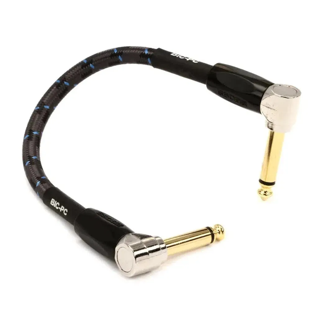 Boss Guitar/Bass Instrument Cable 6" 1/4in RT. Angle 1/4in RT.Angle