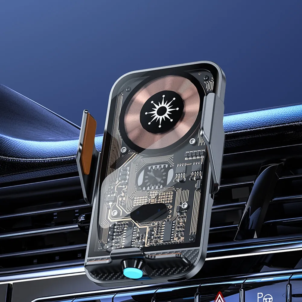Car Phone Holder Wireless Charger 15w Fast Charging 360-Degree
