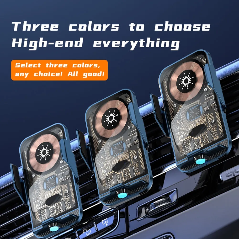 Car Phone Holder Wireless Charger 15w Fast Charging 360-Degree