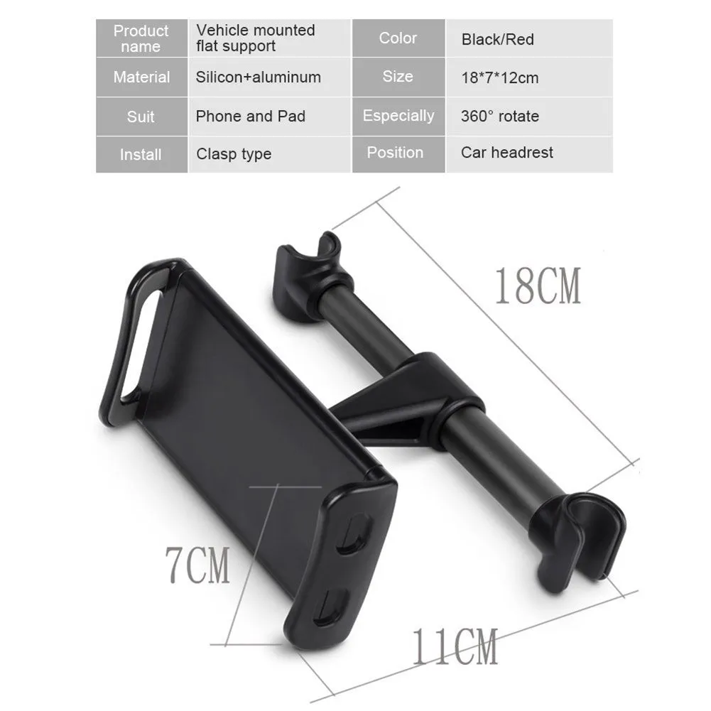Car Rear Seat Headrest Bracket 360 Degree Rotation Adjustable