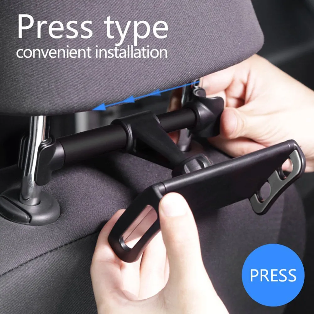Car Rear Seat Headrest Bracket 360 Degree Rotation Adjustable