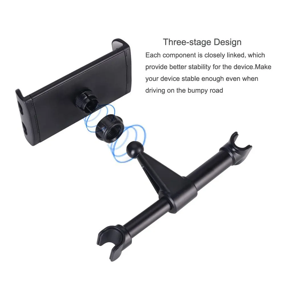 Car Rear Seat Headrest Bracket 360 Degree Rotation Adjustable