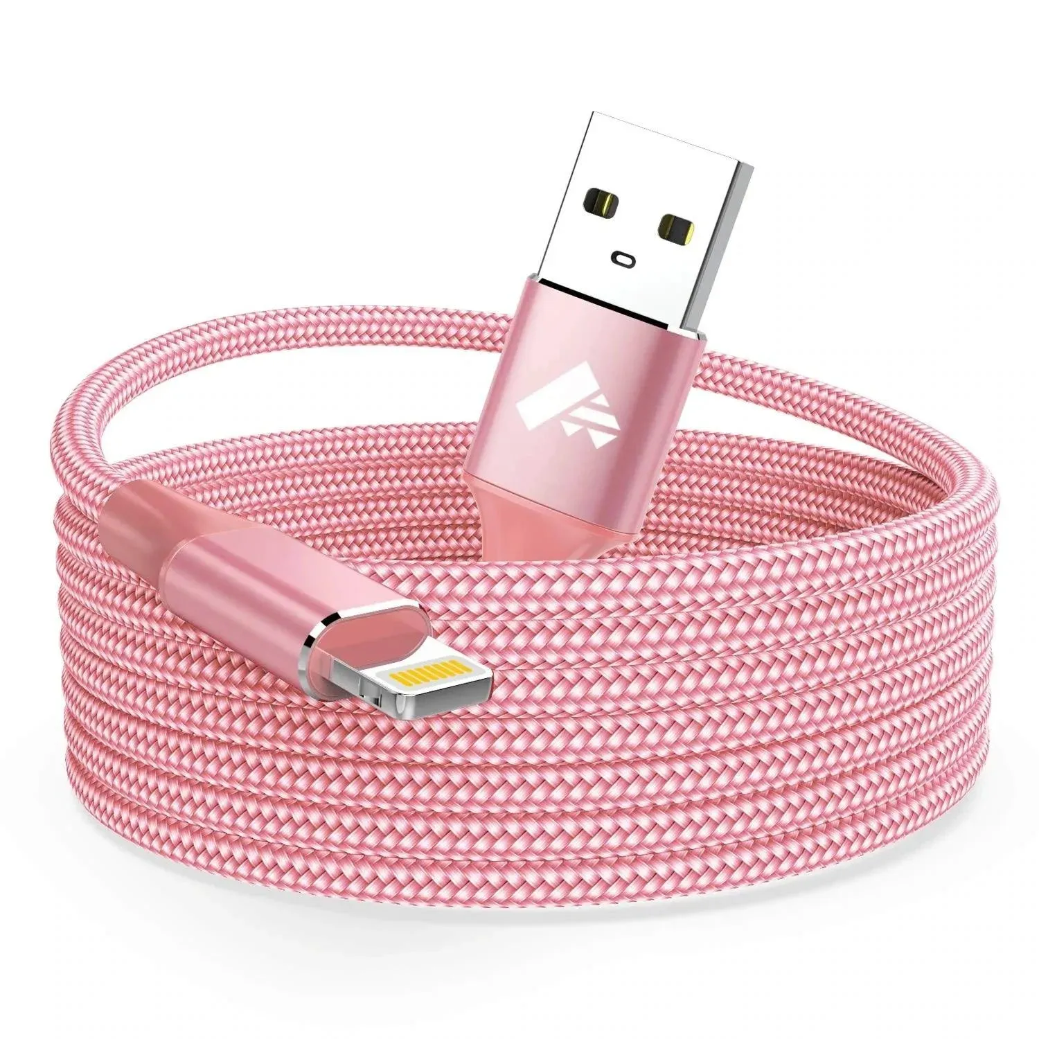 Charger Compatible for Iphone Cable Bundle 3 Pack ( 5 FT Cables) Silver , Red , Pink