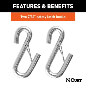 CURT 80151 44-1/2in. Safety Cables with 2 Snap Hooks (5;000 lbs; Vinyl-Coated; 2-Pack)