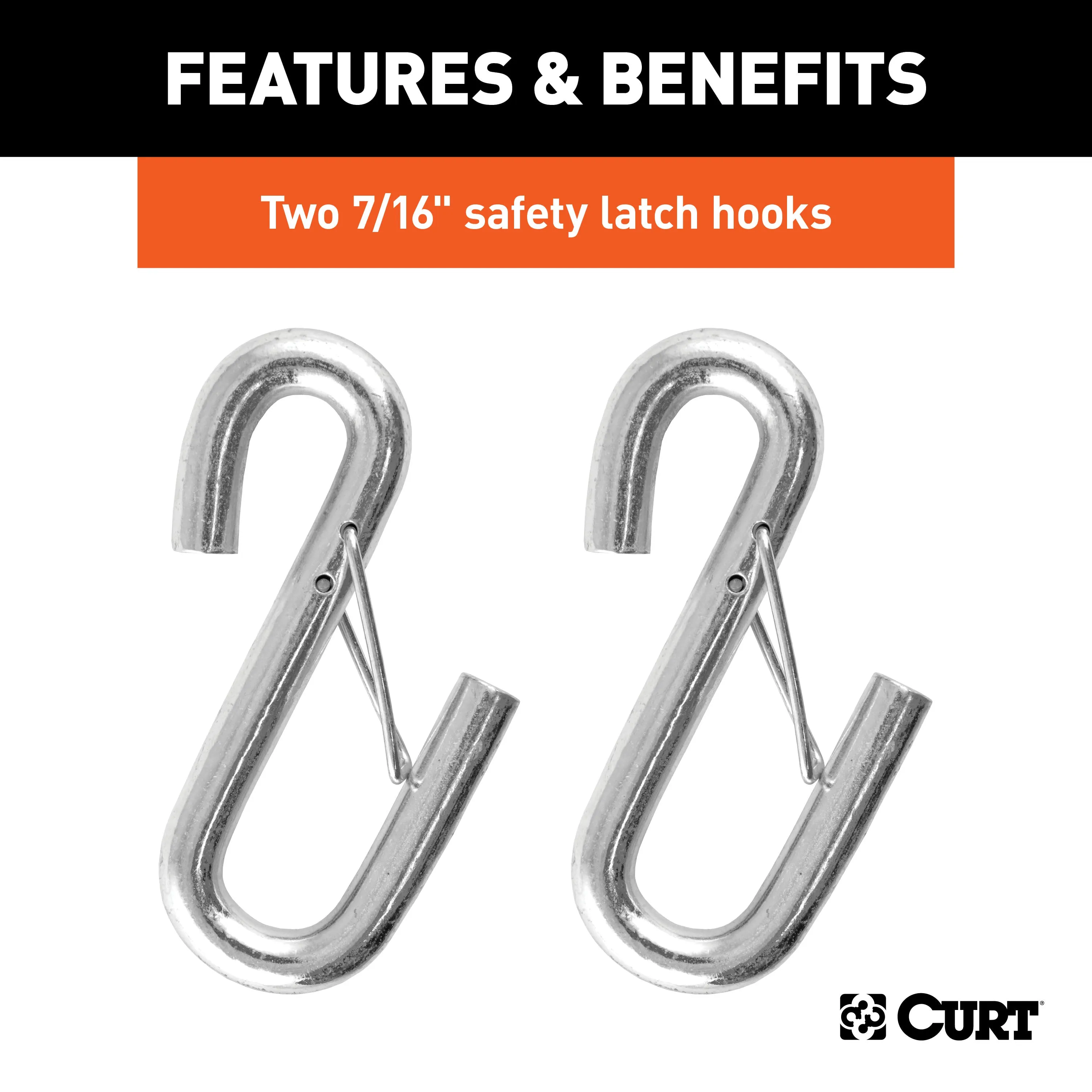 CURT 80151 44-1/2in. Safety Cables with 2 Snap Hooks (5;000 lbs; Vinyl-Coated; 2-Pack)