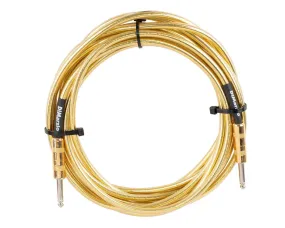 DiMarzio Metallic Gold Braided Guitar Cable 18 Foot Straight Ends