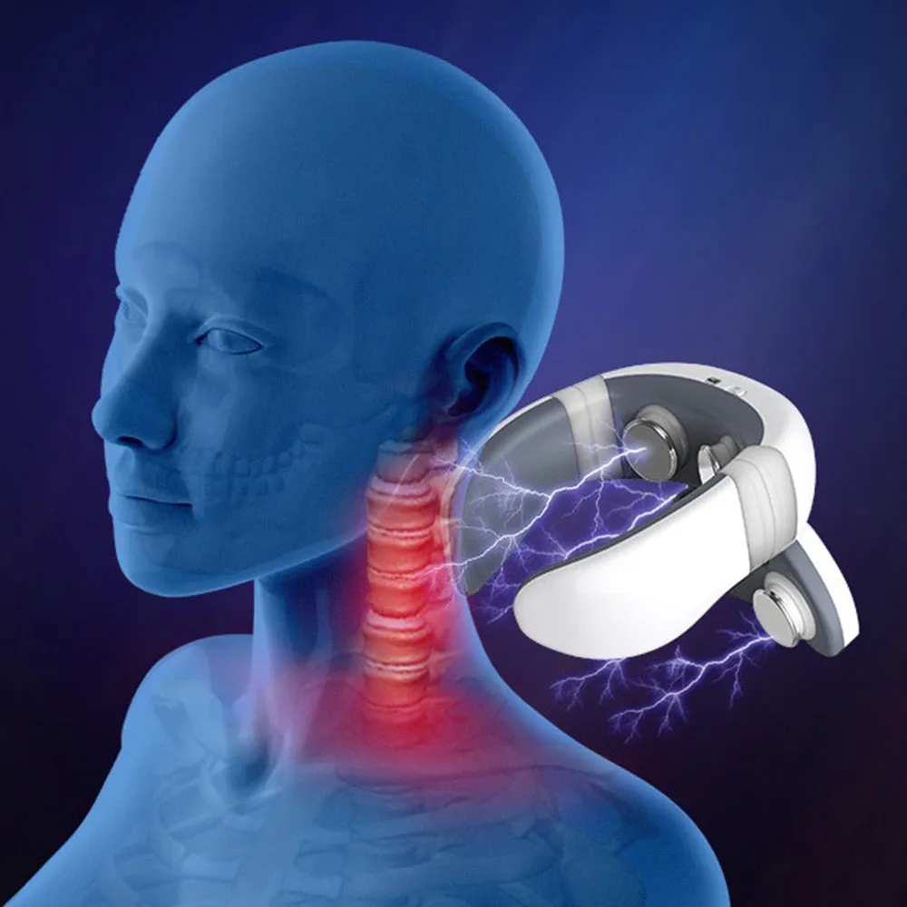 Electric Neck Massager Magnetic Pulse 6 Modes Back Power Control Far Infrared Heating Pain Relief Health Care Neck Relaxation