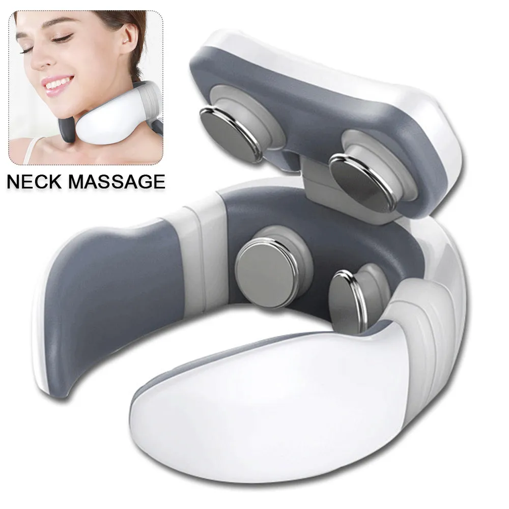 Electric Neck Massager Magnetic Pulse 6 Modes Back Power Control Far Infrared Heating Pain Relief Health Care Neck Relaxation