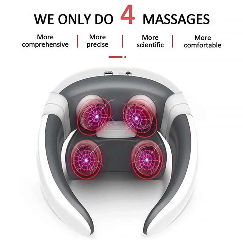 Electric Neck Massager Magnetic Pulse 6 Modes Back Power Control Far Infrared Heating Pain Relief Health Care Neck Relaxation