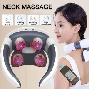 Electric Neck Massager Magnetic Pulse 6 Modes Back Power Control Far Infrared Heating Pain Relief Health Care Neck Relaxation