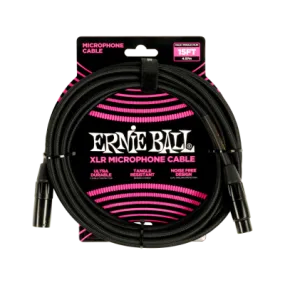 Ernie Ball 6391EB Braided Male-Female XLR Microphone Cable - 15'