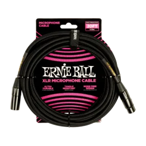 Ernie Ball 6392EB Braided Male-Female XLR Microphone Cable - 20'