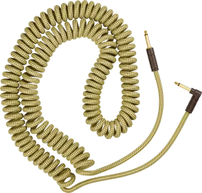 Fender DELUXE Series Coiled Instrument Cable (Tweed) - 30'