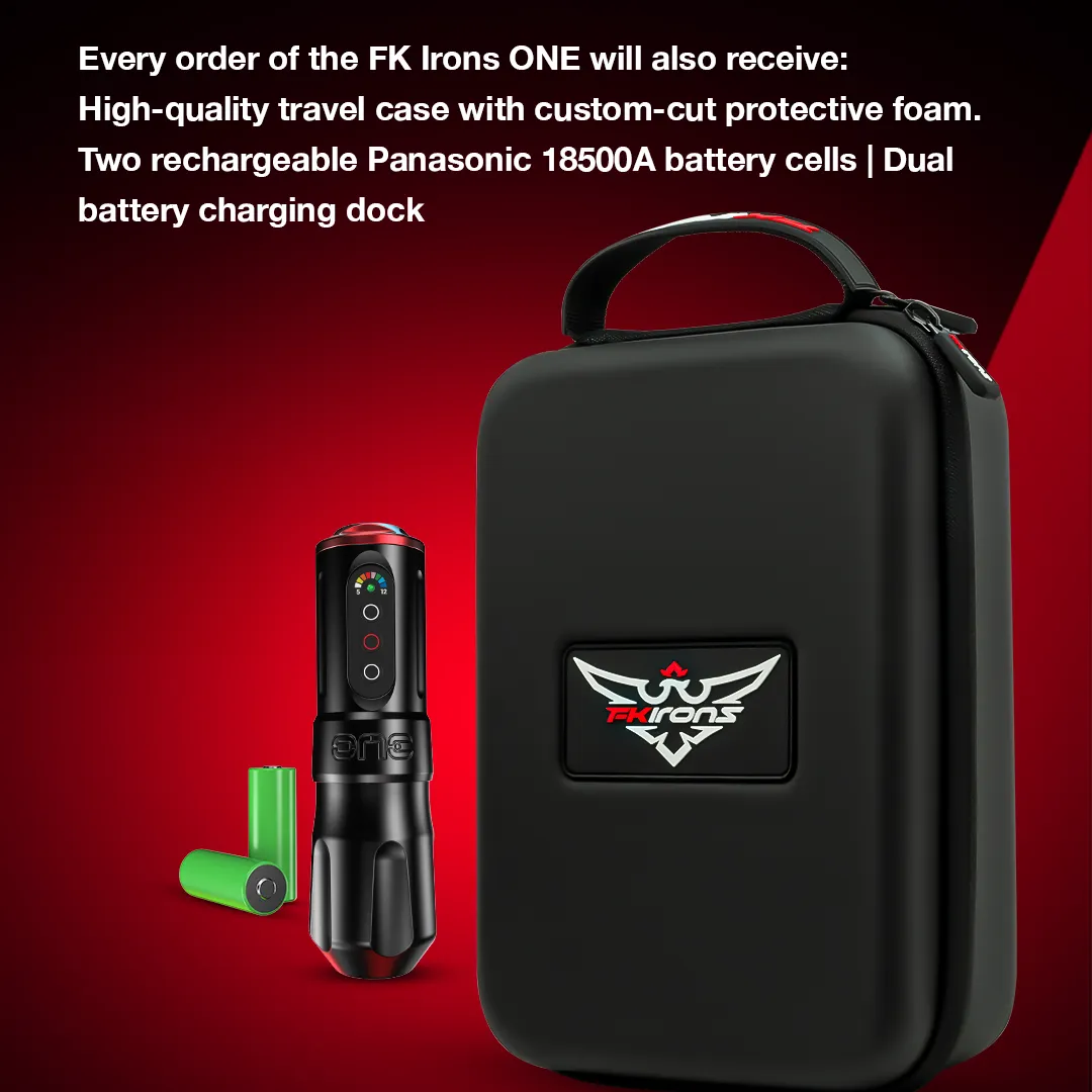 FK Irons ONE Tattoo Machine with Drop in Battery — The Wonder— 4.0mm Stroke