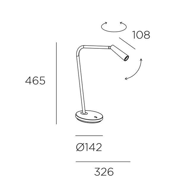 GAM Dark Grey Directional Table Light - ID 10737 DISCONTINUED