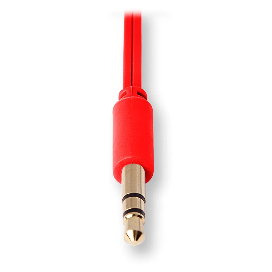 Headphone Splitter Adapter | Headphone Splitter | Retractable Cord | Red