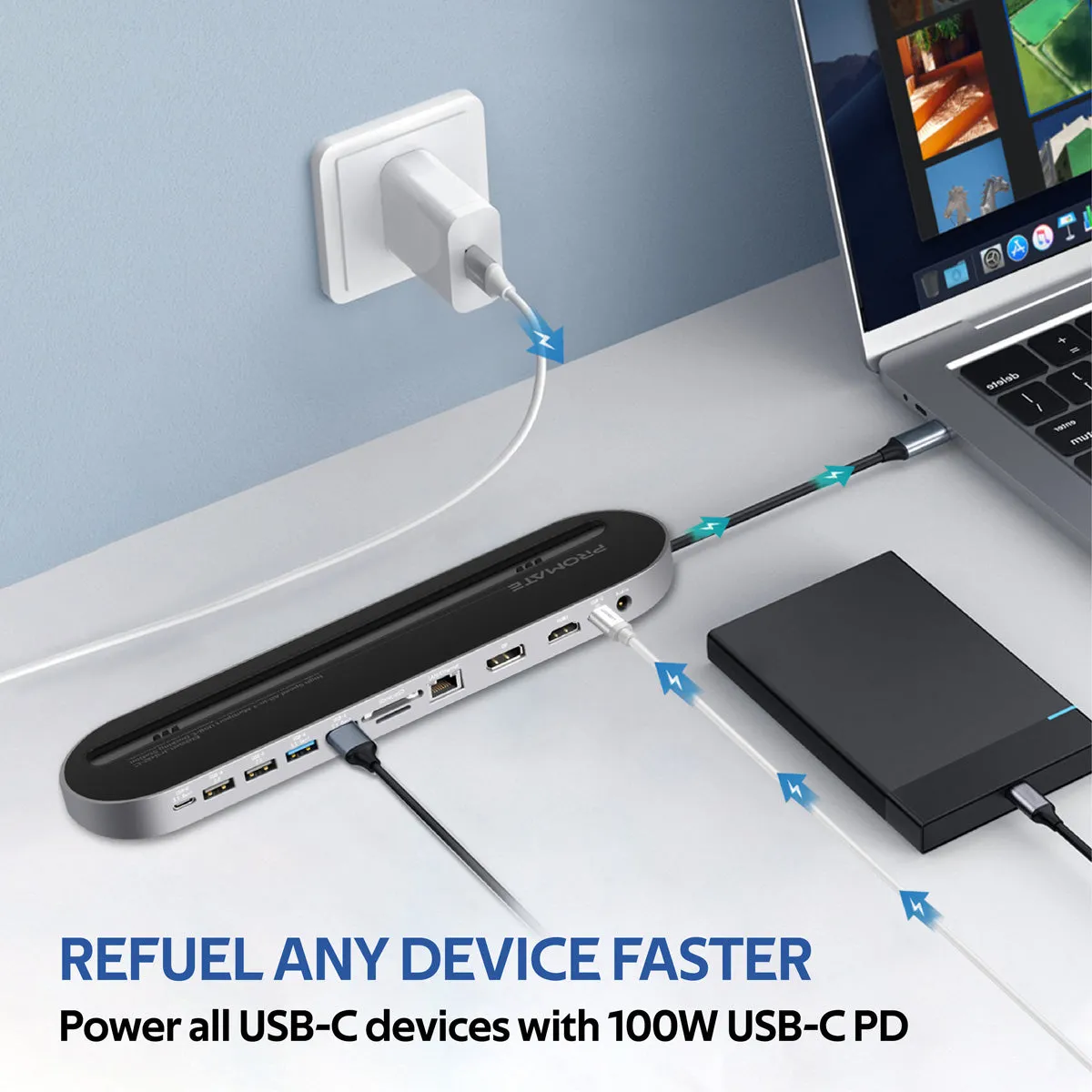 High Speed All-in-1 Multiport USB-C Docking Station