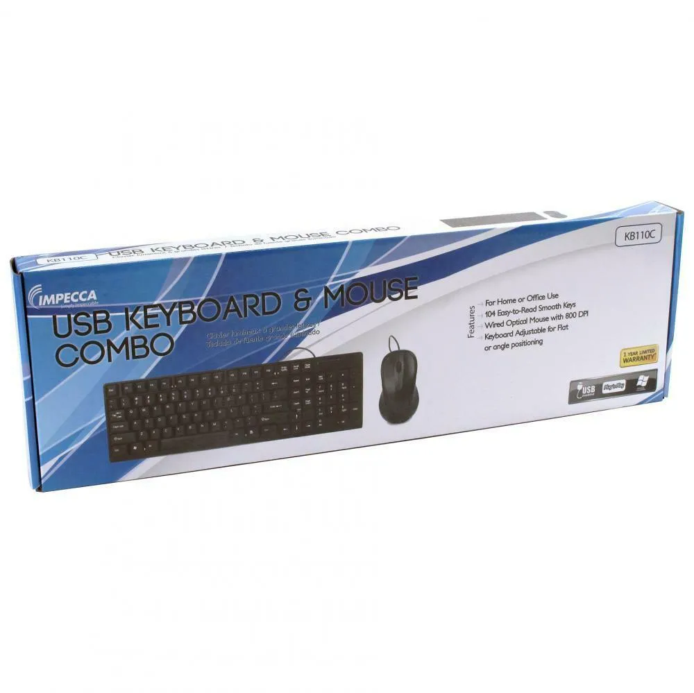 IMPECCA Desktop USB Keyboard and Mouse Combo