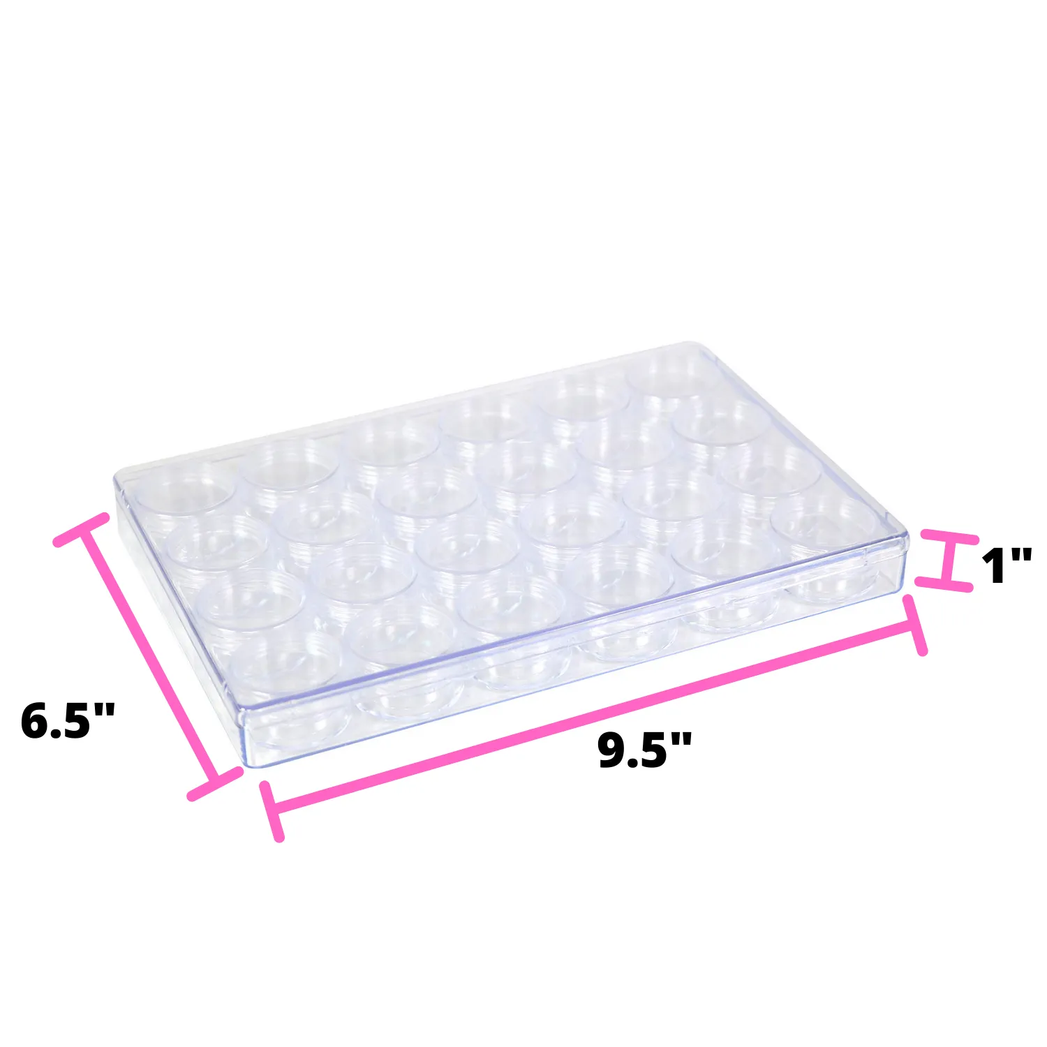 Large Plastic Bead Storage Organizer Box, 24 Jars