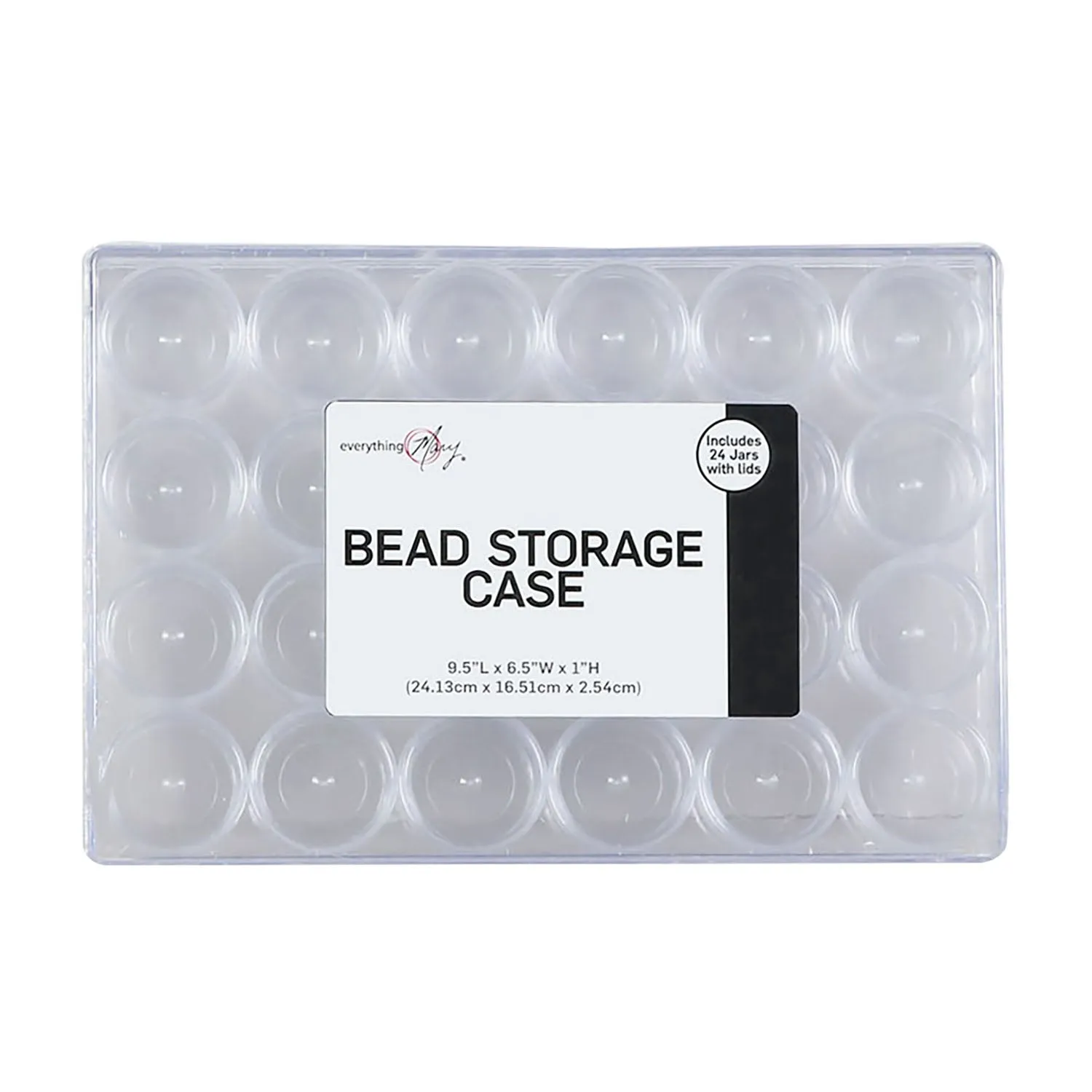 Large Plastic Bead Storage Organizer Box, 24 Jars