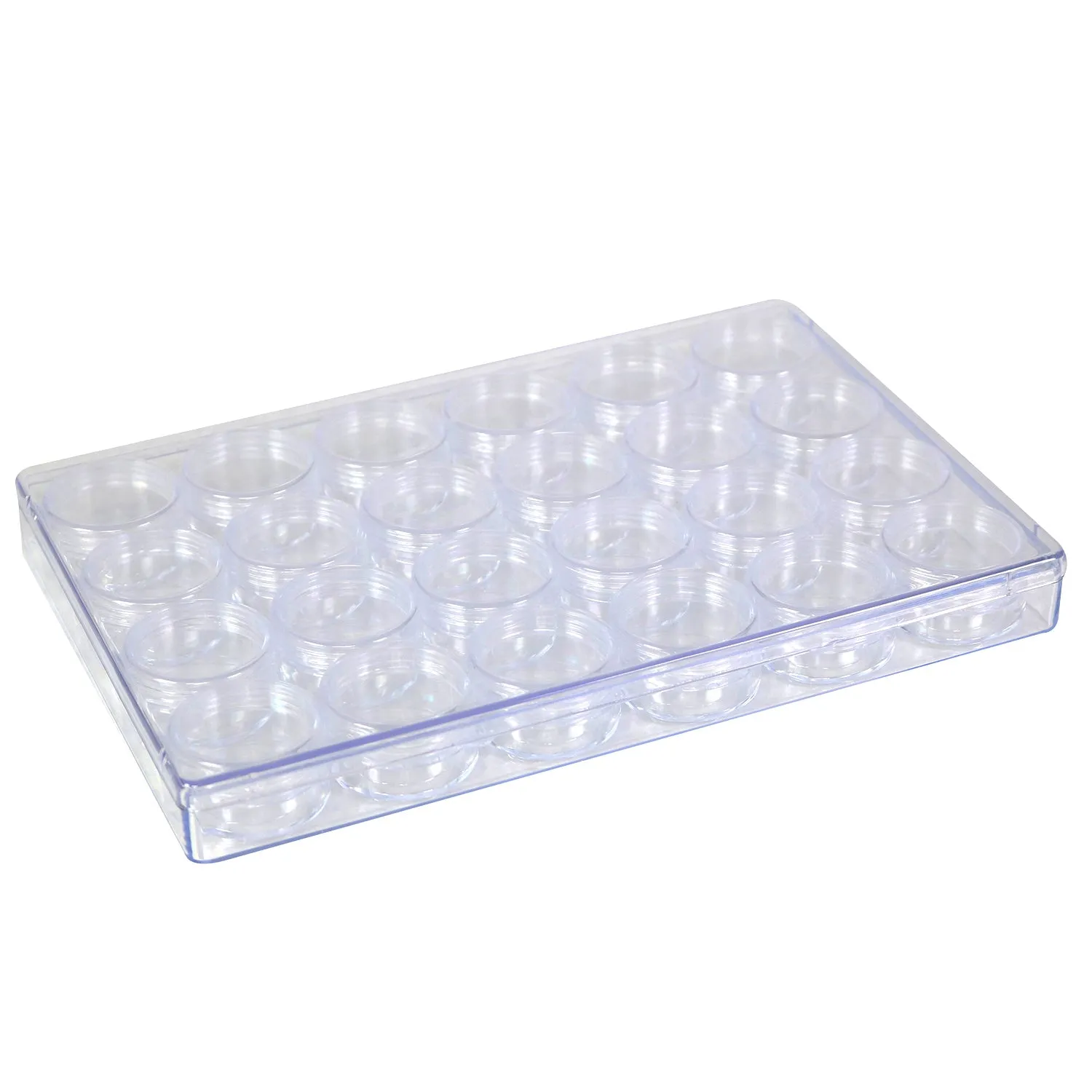 Large Plastic Bead Storage Organizer Box, 24 Jars