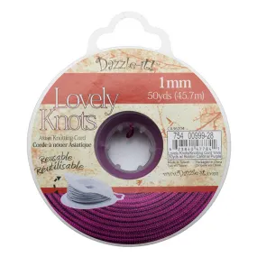 Lovely Knots - Asian Knotting Cord 1mm Thick, 50 Yard Bobbin - Cardinal Purple