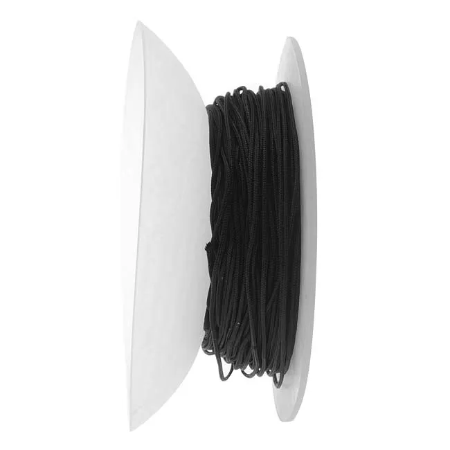 Lovely Knots - Asian Knotting Cord 1mm Thick - Black (50 Yards On Bobbin)