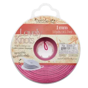 Lovely Knots - Asian Knotting Cord 1mm Thick - Strawberry Pink (50 Yard Bobbin)