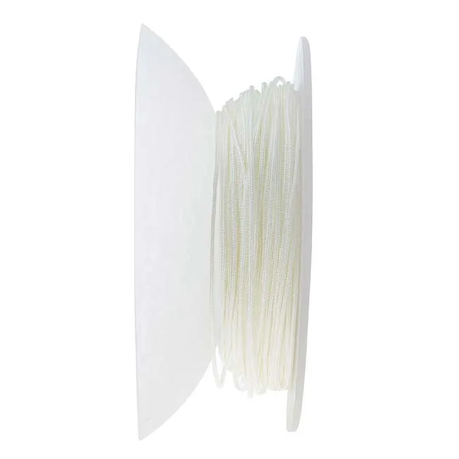 Lovely Knots - Asian Knotting Cord 1mm Thick - White (50 Yards On Bobbin)