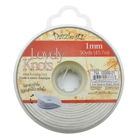 Lovely Knots - Asian Knotting Cord 1mm Thick - White (50 Yards On Bobbin)