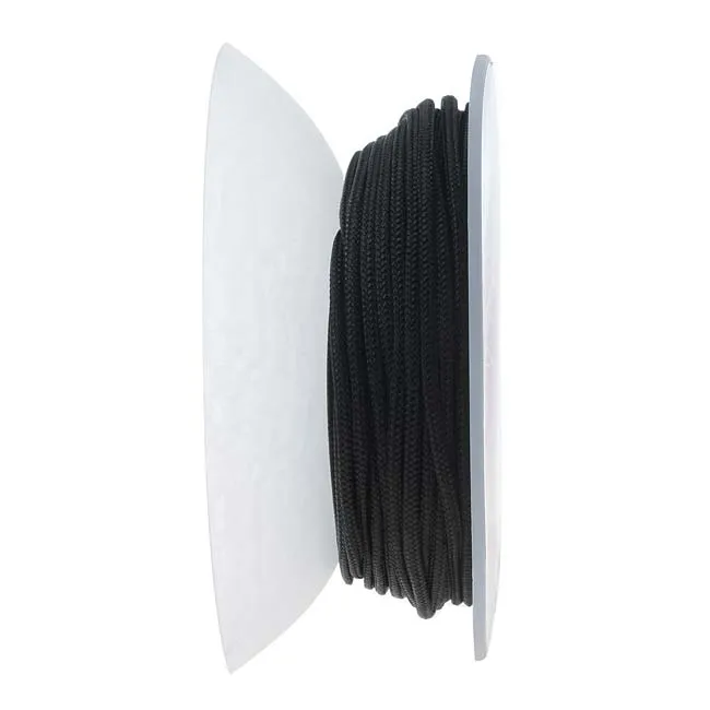 Lovely Knots - Chinese Knotting Cord 2mm Thick - Black (20 Yards On Bobbin)