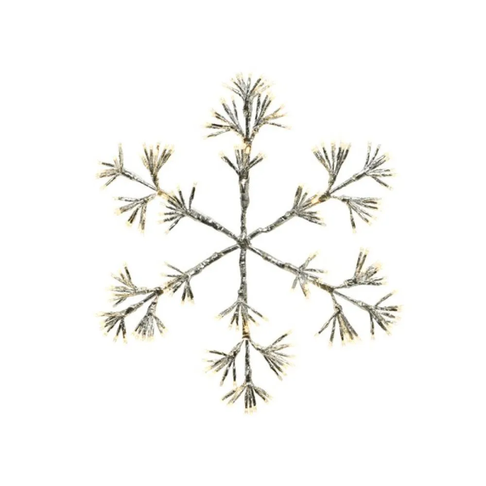 Lumineo 336 Cool White LED Lit Flashing Snowflake Christmas Decoration