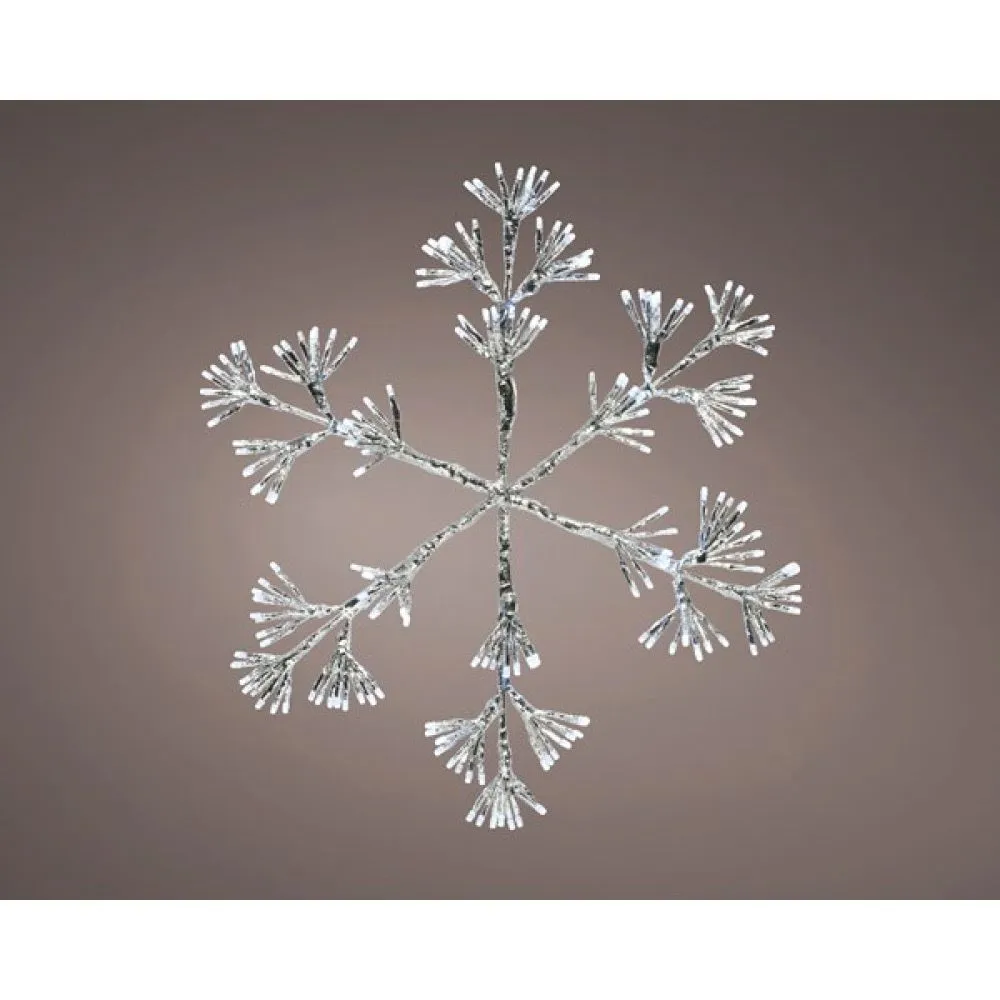 Lumineo 336 Cool White LED Lit Flashing Snowflake Christmas Decoration