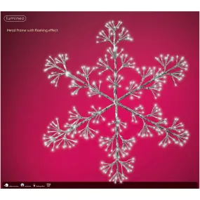 Lumineo 336 Cool White LED Lit Flashing Snowflake Christmas Decoration