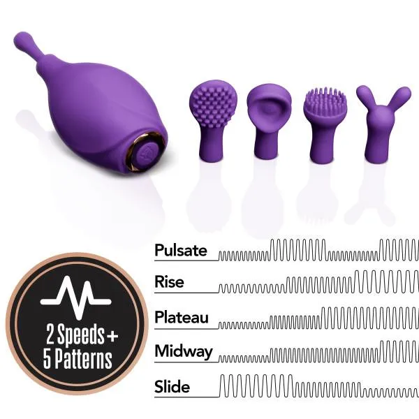 Lush Juna Vibrator with 3 Attachments by Blush Novelties
