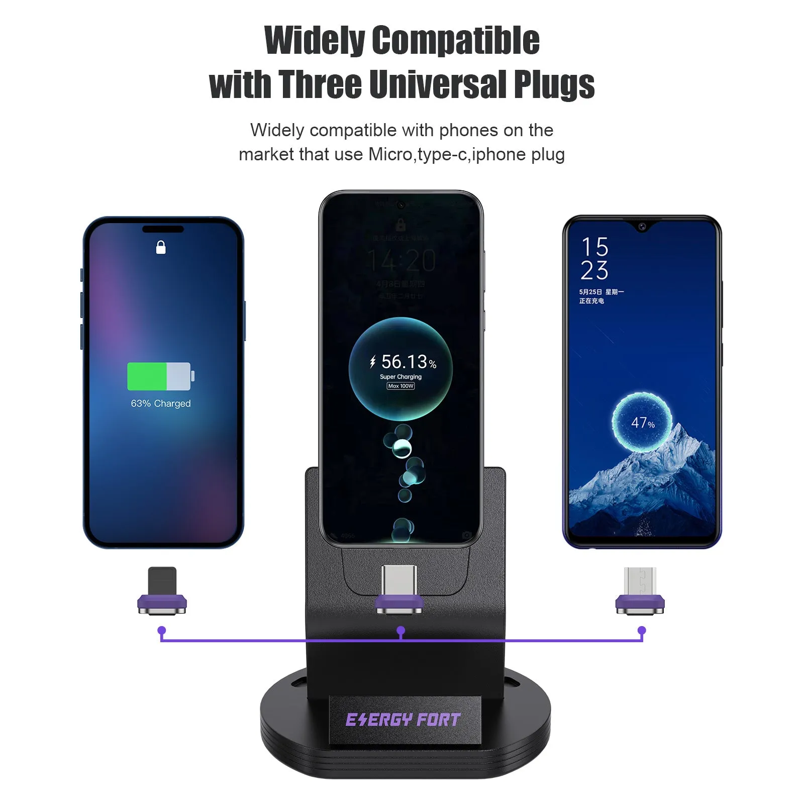 Magnetic Charger Dock Staiton for Samsung Galaxy S24 S23 Ultra S21 S20 Z Flip Huawei Pura 70 Xiaomi 14 Pro Ultra Stand Super Fast Charging Mobile Phone Wireless Holder