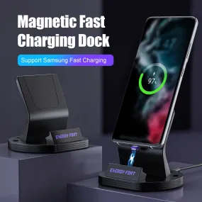 Magnetic Charger Dock Staiton for Samsung Galaxy S24 S23 Ultra S21 S20 Z Flip Huawei Pura 70 Xiaomi 14 Pro Ultra Stand Super Fast Charging Mobile Phone Wireless Holder