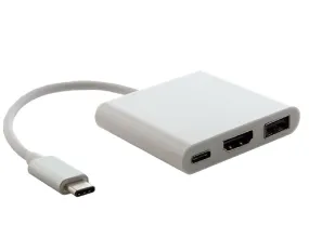 Male USB-C to Female USB-C/HDMI/USB-A Hub Adapter Converter Cable 4K