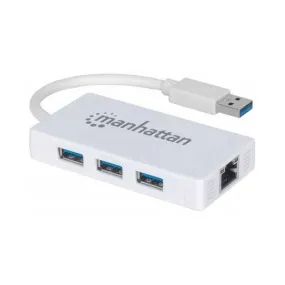 Manhattan 507578 3-Port USB 3.0 Hub with Gigabit Ethernet Adapter