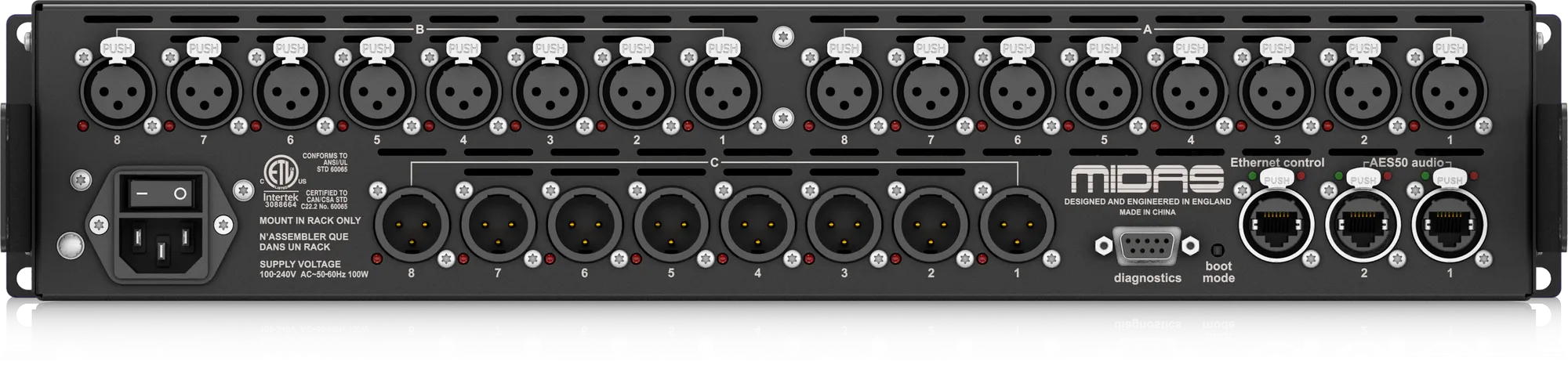 Midas DL153 - 16 Input, 8 Output Stage Box with 16 Midas Microphone Preamplifiers