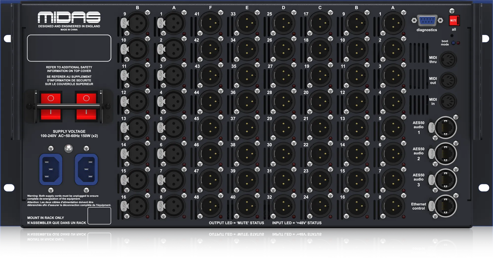 Midas DL252 - 16 Input, 48 Output Stage Box with 16 Midas Microphone Preamplifiers