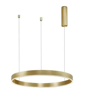 MOT Dimmable Brass Gold Aluminium & Acrylic Ring Pendant Small - ID 10201