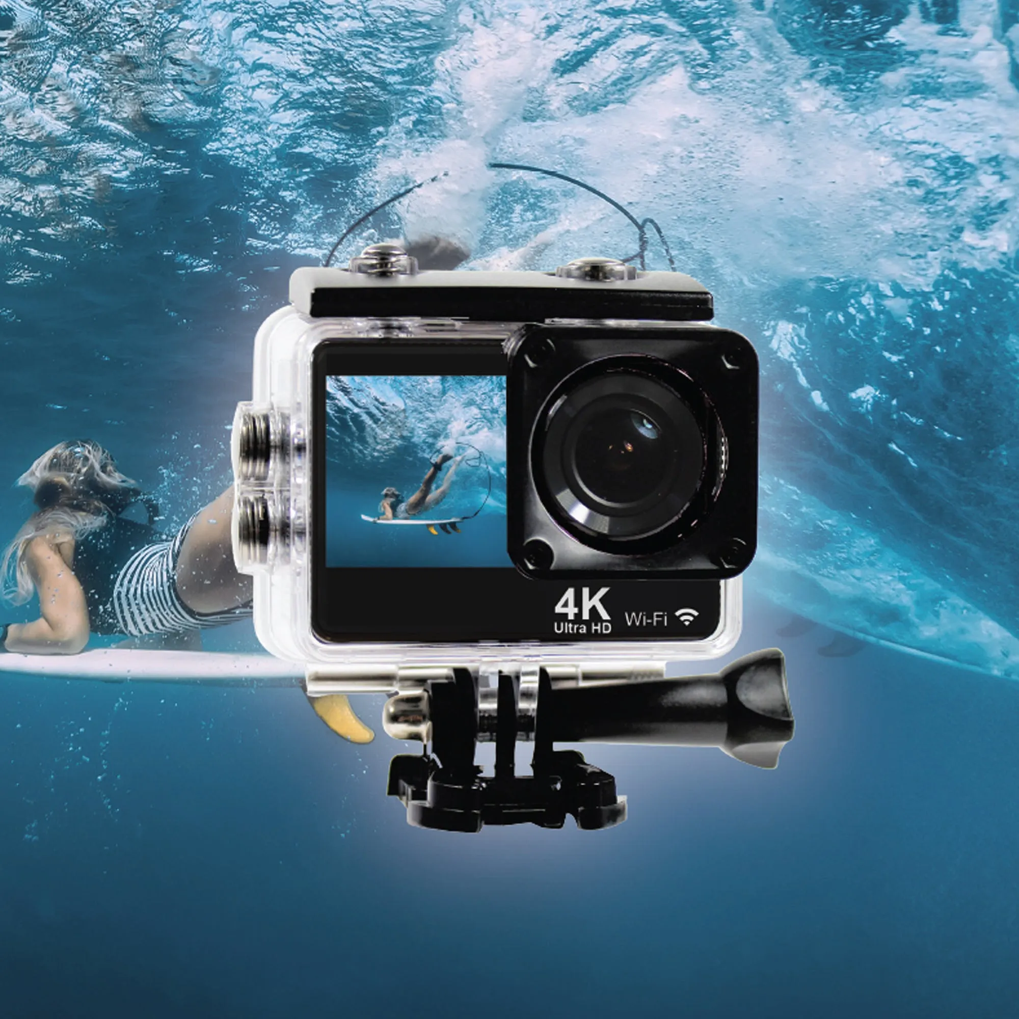 Navig8r 4K Action Camera with Dual Screens (Black)