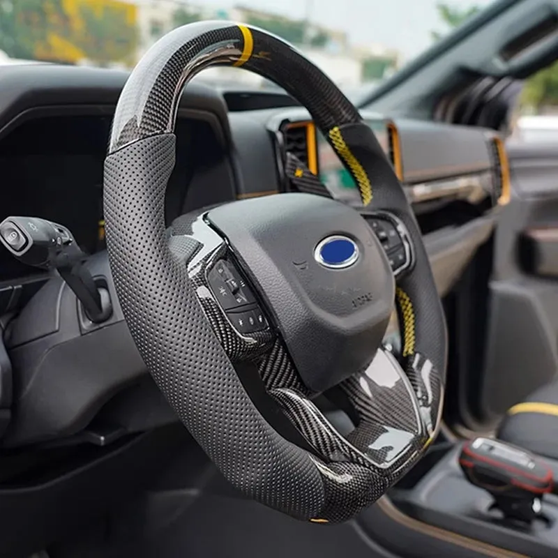 NEXT-GEN FORD RANGER / RAPTOR / EVEREST 2022  Custom Carbon Fibre steering wheel with Intelligent speed steering wheel