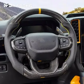 NEXT-GEN FORD RANGER / RAPTOR / EVEREST 2022  Custom Carbon Fibre steering wheel with Intelligent speed steering wheel