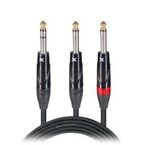 ProX XC-SYP03 3 Ft. Unbalanced TRS-M Stereo to Dual TS-M High Performance Audio Y Cable
