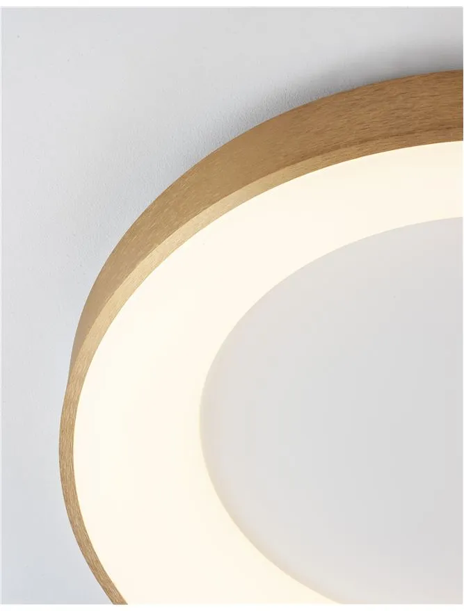 RAN Brushed Gold Aluminium & Acrylic Dimmable Warm Light Ring Flush Small - ID 10615